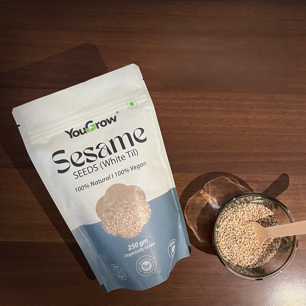 Raw White Sesame (Til) Seeds for Eating- 250gm | Everyday Essentials Indian Spices