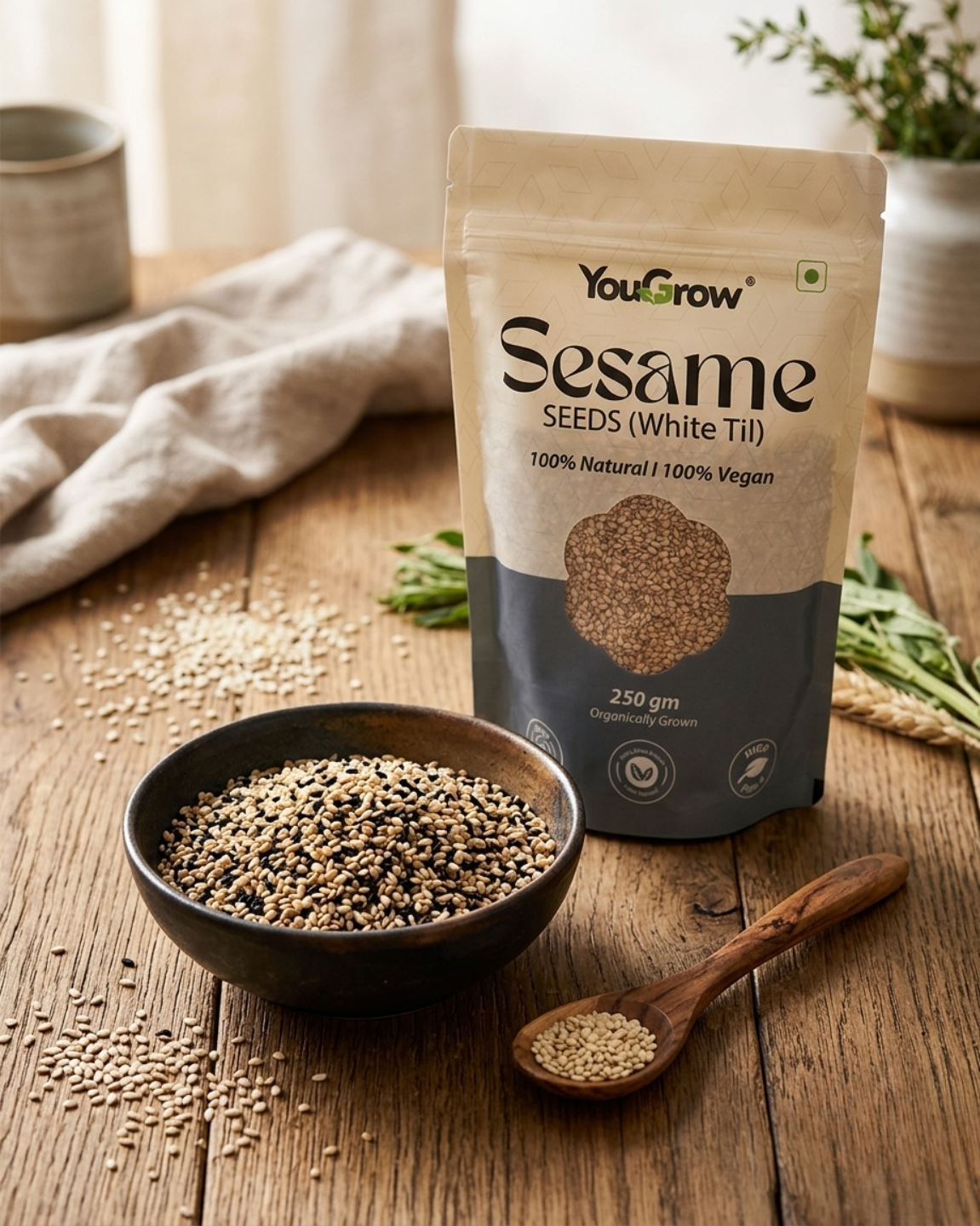 White Sesame (Til) Seeds 250g - (PACK OF 2)