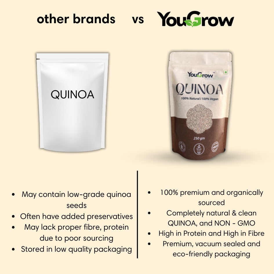 White Quinoa Seeds 250gm | 100% Wholegrain Cereal Superfood | Available in Pack of 2 & 3