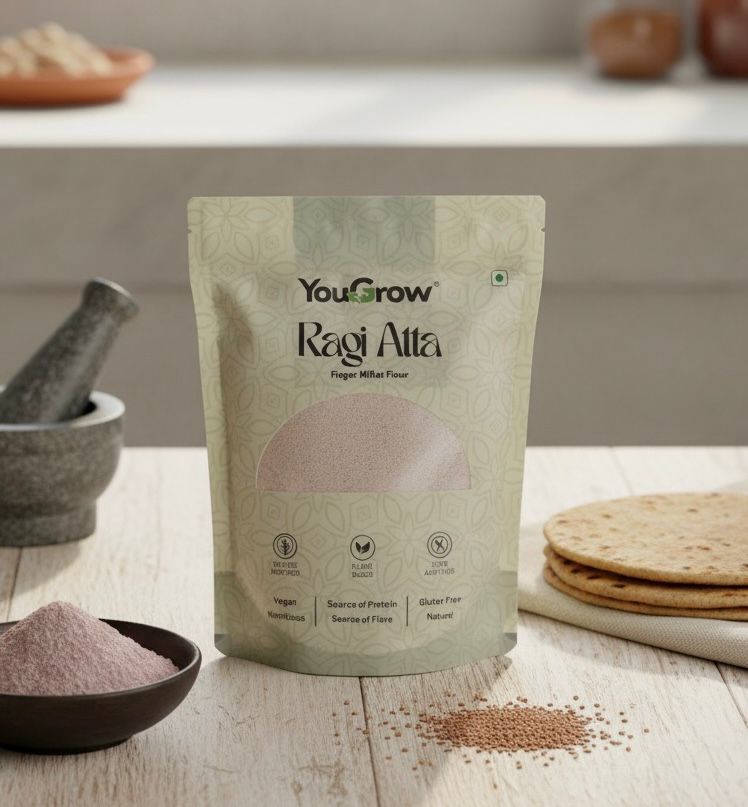 Ragi Flour (Atta) 500g - (Pack of 2) | Gluten-free Flour | Finger Millet | Vegan | Clean