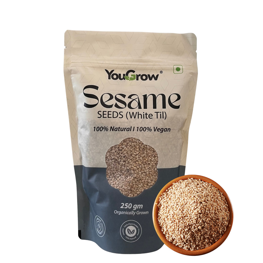 Raw White Sesame (Til) Seeds for Eating- 250gm | Everyday Essentials Indian Spices