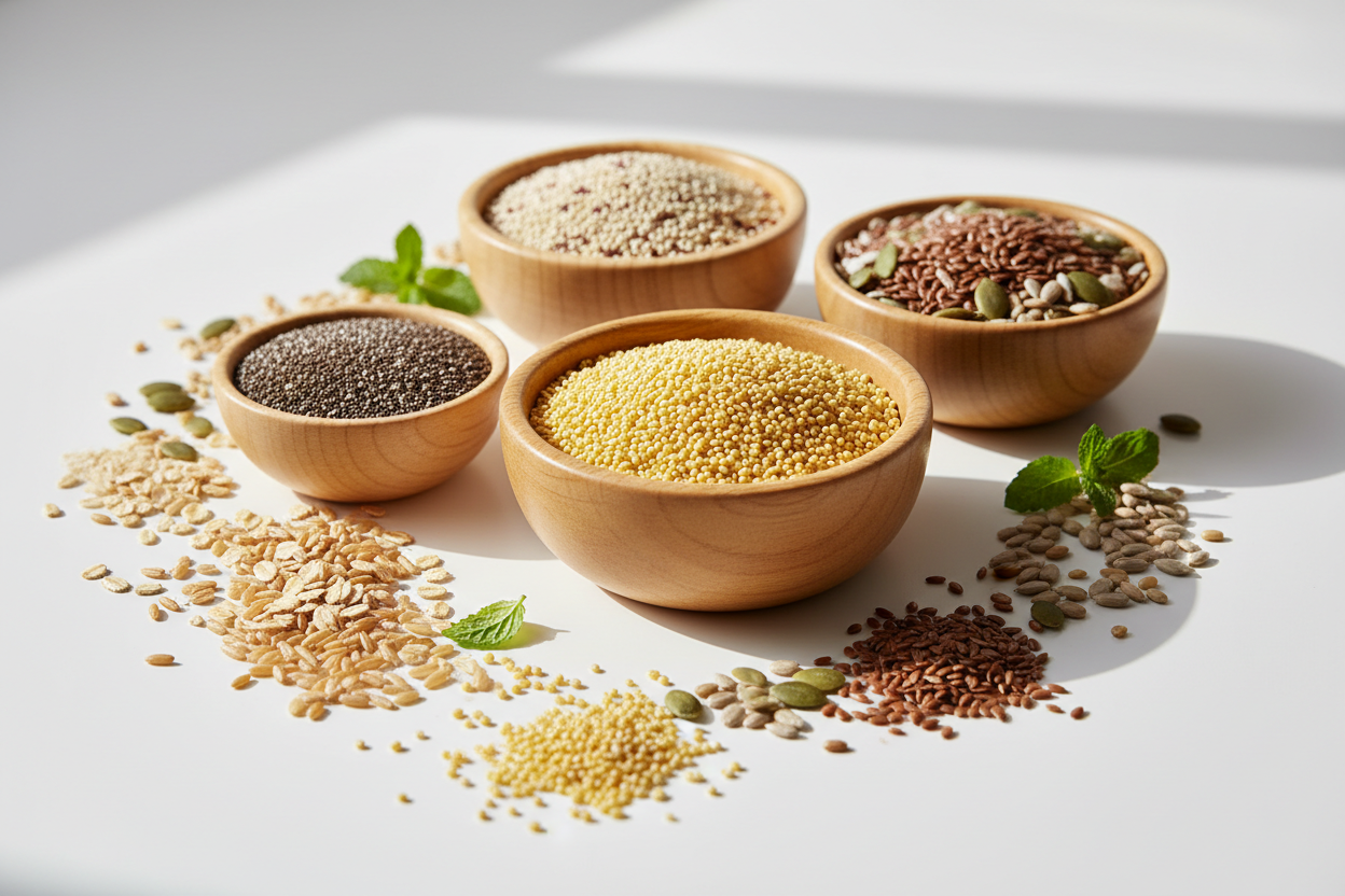 show millets, seeds and wholesome foods